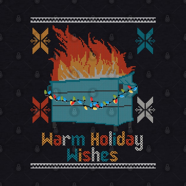 Ugly Christmas Sweater Design Dumpster Fire - Warm Holiday Wishes by YourGoods